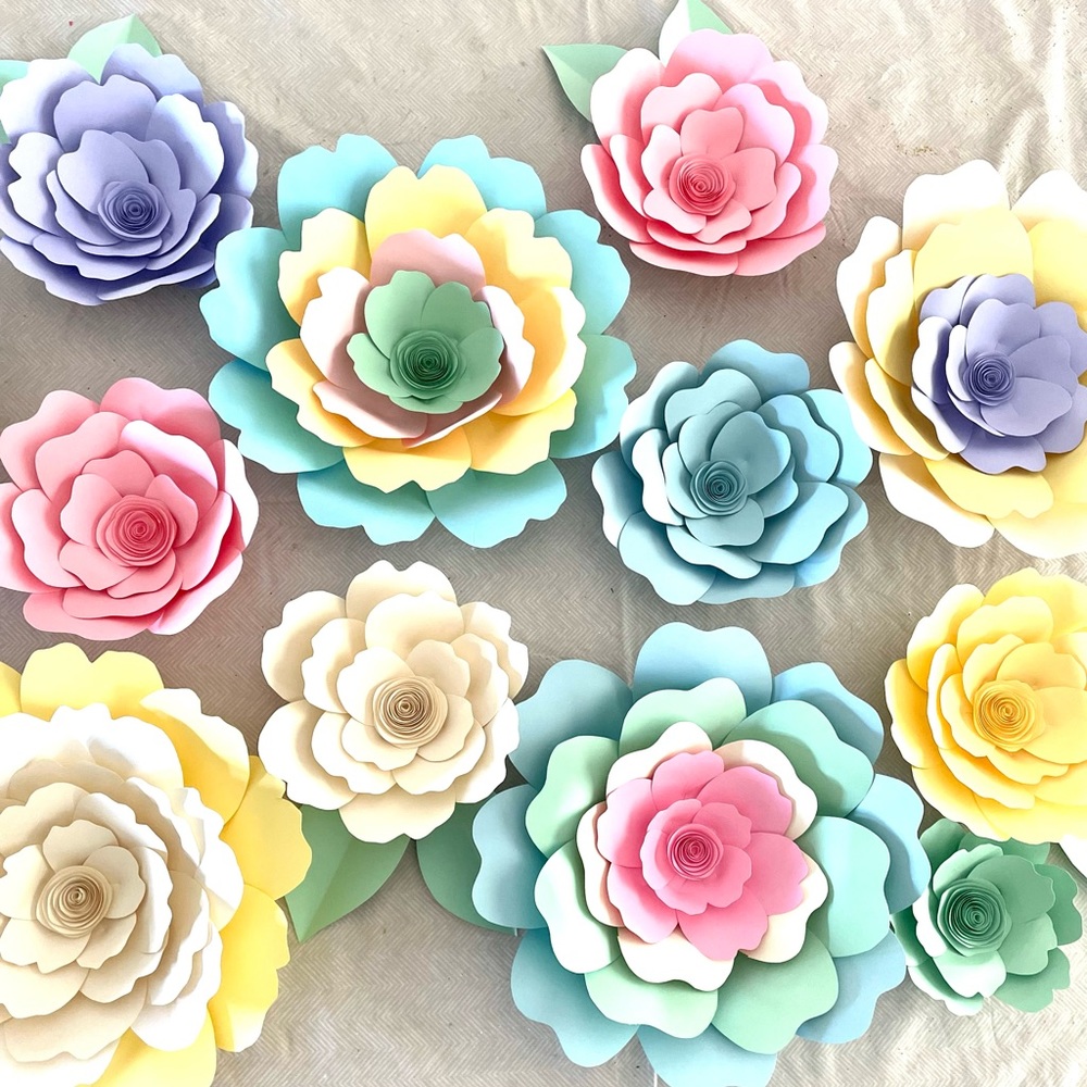 Giant paper flower backdrop wall decor